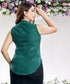 High Low Sleeveless Cotton Green Top